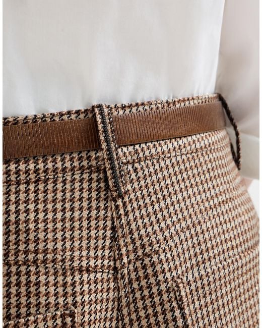 Brunello Cucinelli Brown Monili Houndstooth Wool Shorts