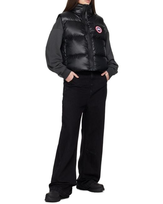 Canada Goose Black Cypress Logo-Patch Zipped Puffer Gilet