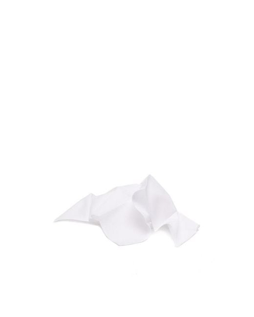 Brunello Cucinelli White Finished-Edge Pocket Square for men