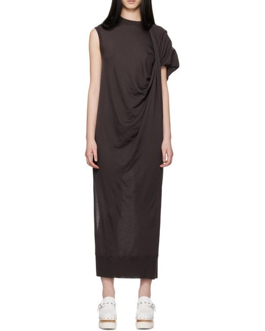 Stella McCartney Black Asymmetrical Wool Dress