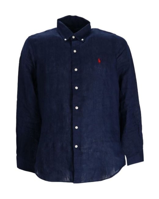 Polo Ralph Lauren Blue Polo Pony-Embroidered Shirt for men