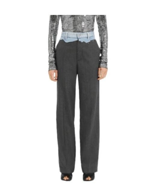 MM6 by Maison Margiela Gray Denim Panel Trousers
