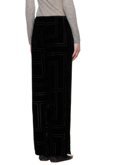 Totême Black Totême Monogram Devoré Pj Bottoms
