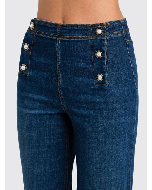 Twinset Blue Jeans With Stitching Details