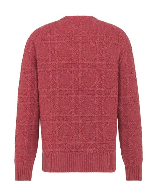 Dior Red Homme Icons Cannage Sweater for men