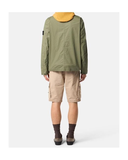 Stone Island Green S0290 4100054 Waxed Pigment Cotton Tela Jacket for men