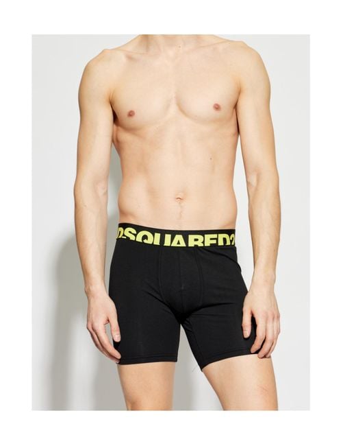 DSquared² Black Logo Briefs for men