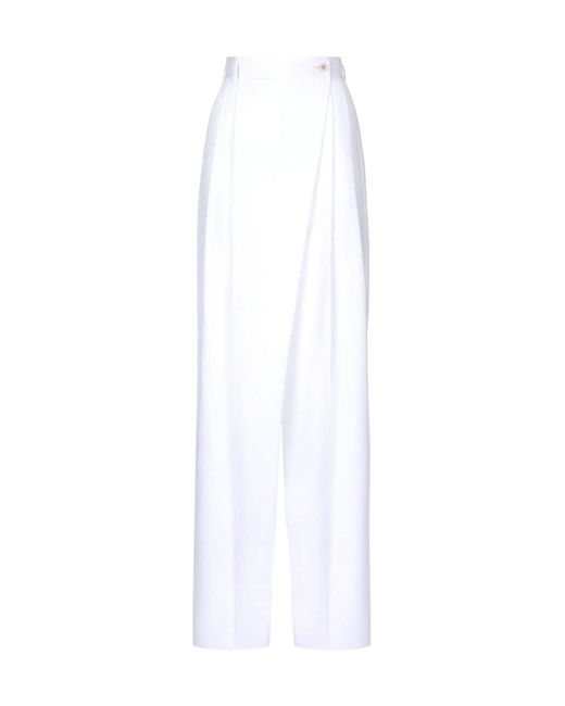 Dolce & Gabbana White Flared Poplin Pants