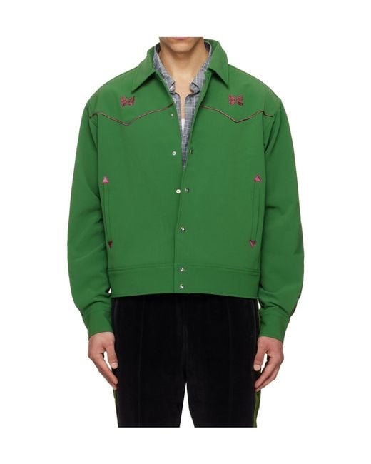 Needles Green Piping Long-Sleeved Casual Jacket for men