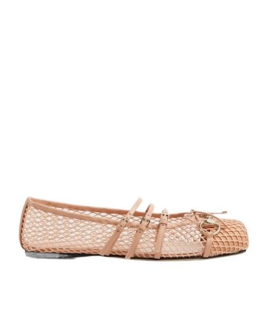 Gucci Pink Horsebit Ballet Flats