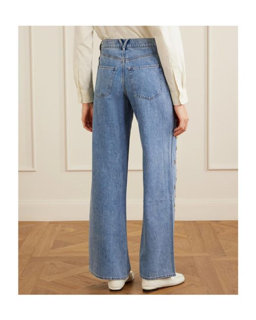 Veronica Beard Blue Kasey Wide-Leg Jeans