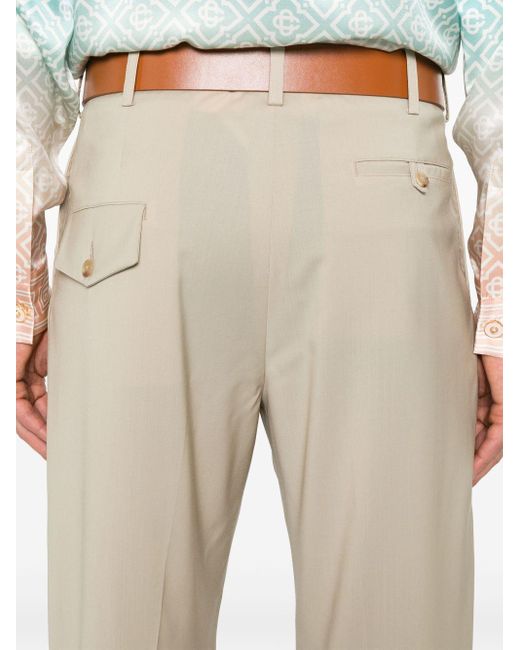 Moschino Natural Belted Straight-Leg Trousers for men
