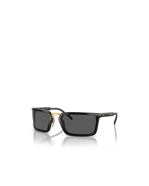 Prada Multicolor Logo-Lettering Wraparound Sunglasses for men