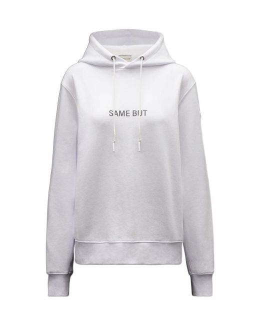 Moncler Gray Slogan-Print Hoodie