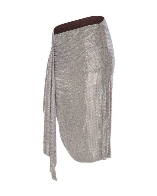 GIUSEPPE DI MORABITO Gray Draped Asymmetric Skirt
