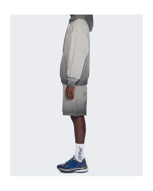 Off-White c/o Virgil Abloh Gray Long Sleeve Hooded Sweatshirt for men