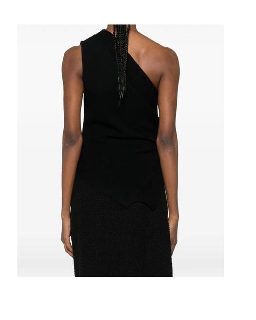 Rohe Black One-Shoulder Top
