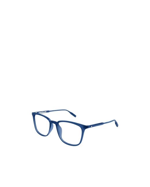 Montblanc White Full-Rimmed Glasses (With Non-Prescription Lenses) for men
