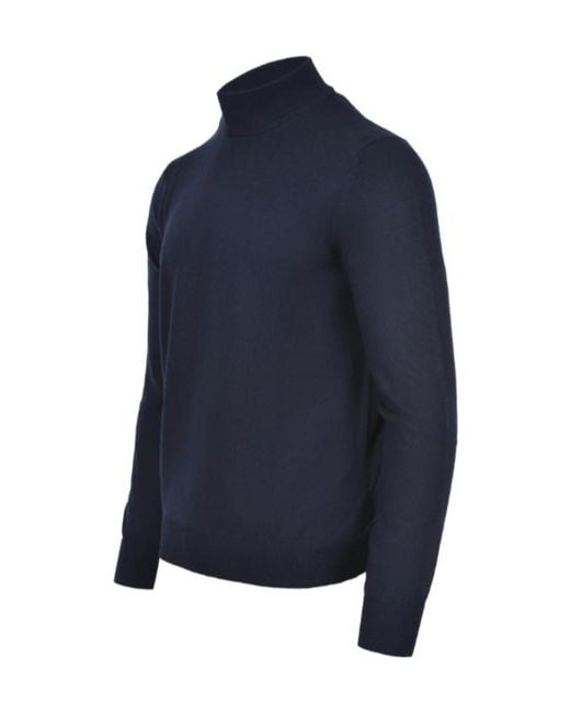 Tagliatore Blue High Neck Knitted Jumper for men