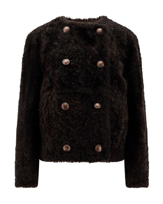 Brunello Cucinelli Brown Double-Breasted Long Sleeved Jacket