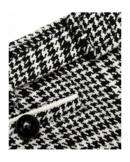 Self-Portrait Gray Houndstooth Belted Waist Mini Skort