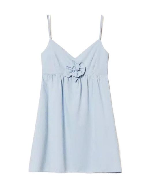 Twinset Blue Floral-Appliqué Sundress