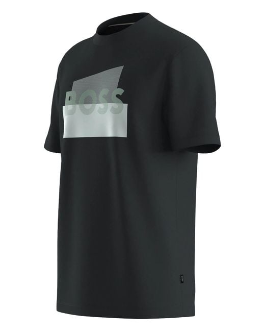 Boss Blue Boss Logo Printed Crewneck T-Shirt for men