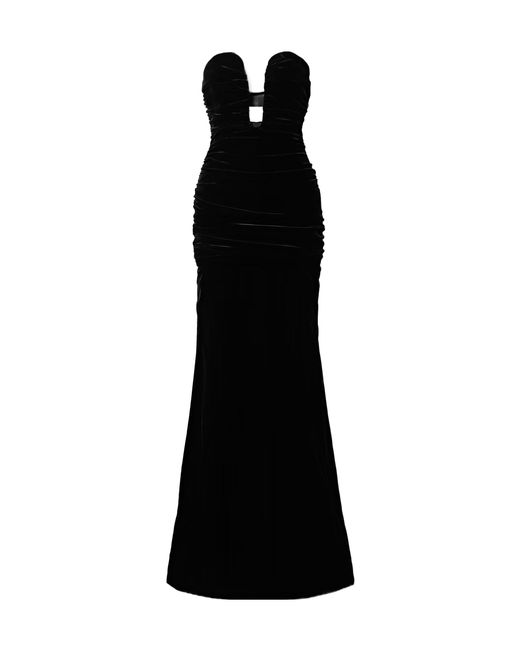 Carolina Herrera Black Strapless Pleated Layered Dress