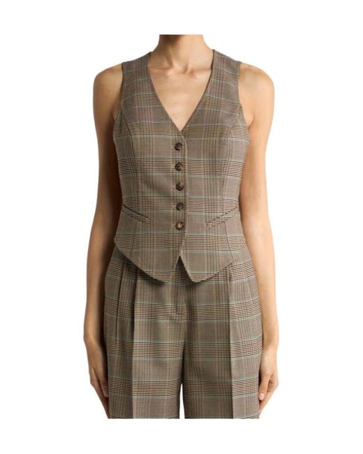 Etro Gray Single-Breasted Stretch Wool Waistcoat With Prince Of Wales Motif