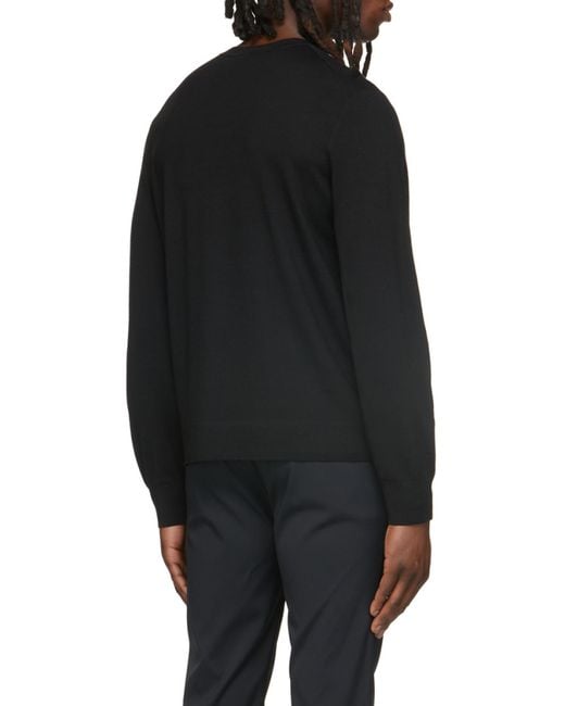 Theory Black Round-Neck Knitted Pullover for men