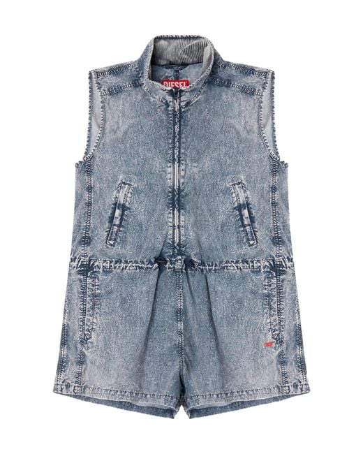 DIESEL Blue J-Annet Denim Sleeveless Jumpsuit