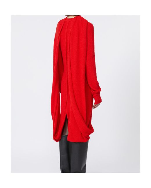 Sportmax Red Cut-Out Long-Sleeve Maxi Dress