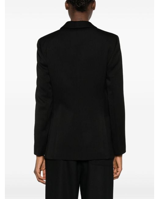 Giorgio Armani Black Single-Breasted Twill Blazer