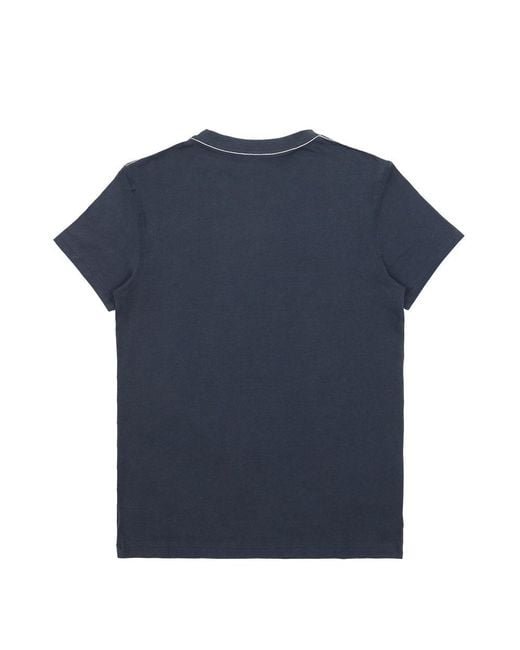 EA7 Blue Logo Printed T-Shirt With Round Neck for men