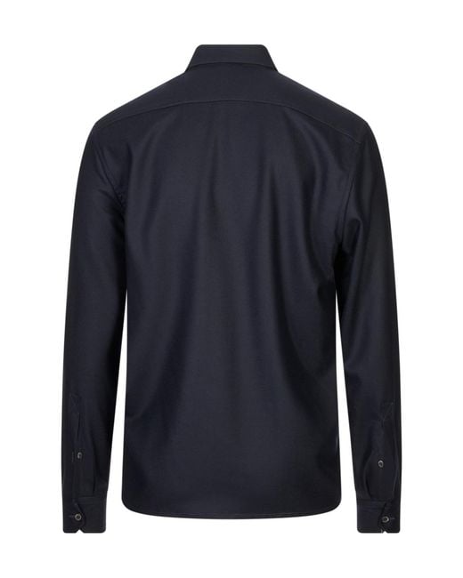 Corneliani Blue Flap-Pocket Shirt for men