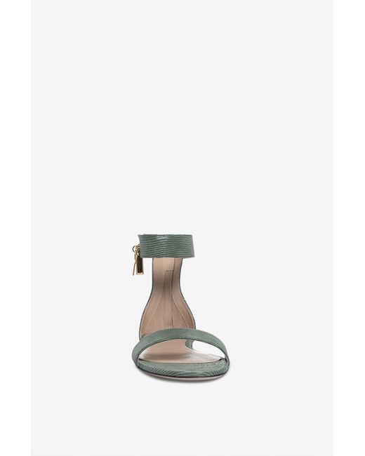 Tom Ford Multicolor Flat Lizard-Embossed Suede Sandals