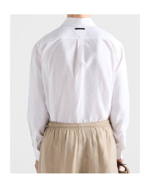 Prada White Linen Shirt for men