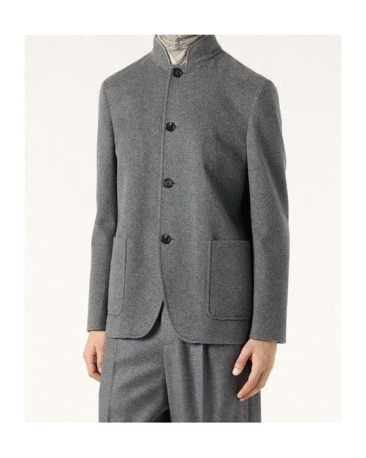 Loro Piana Gray Button-Up Jacket for men