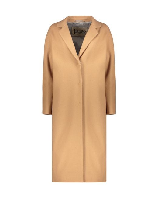 Herno Natural Notched-Collar Single-Breasted Coat