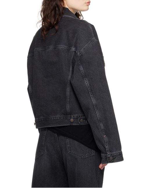 Acne Blue Lapel Long-Sleeved Denim Jacket