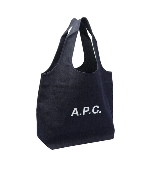 A.P.C. Blue Ninon Tote Bag Canvas Cohiz-M61565