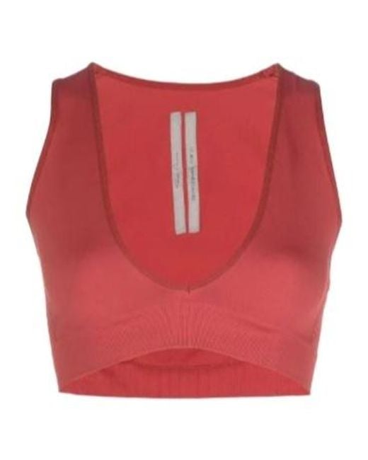 Rick Owens Red V-Neck Bra Vest
