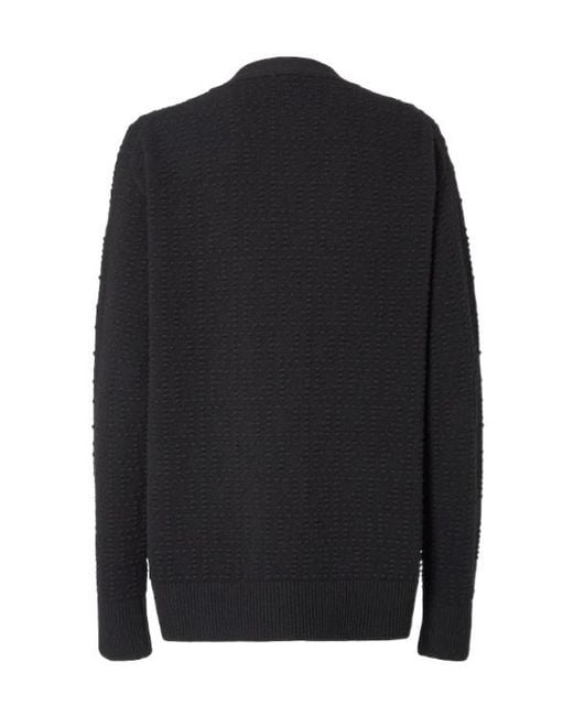 Fendi Black Long-Sleeved V-Neck Cardigan