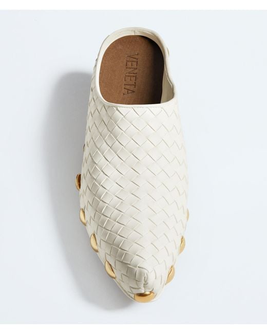 Bottega Veneta White Gondola Studded Mules