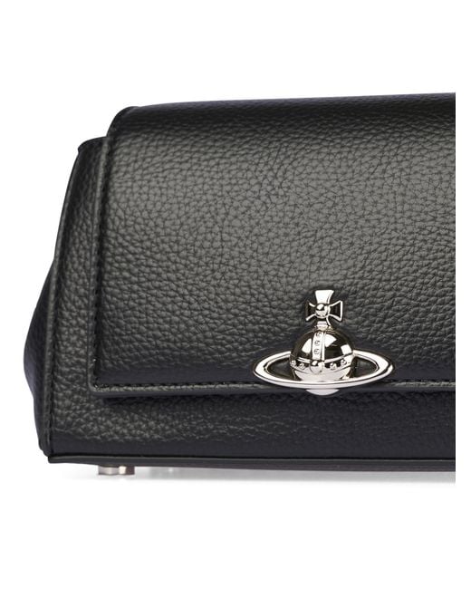 Vivienne Westwood Black Logo Plaque Shoulder Bag