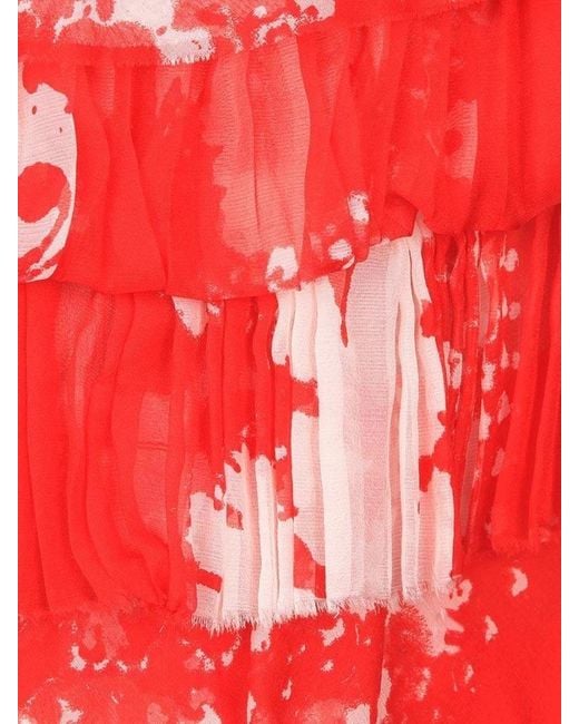 Ermanno Scervino Red Printed Skirt