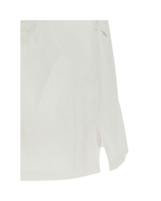 P.A.R.O.S.H. White Embroidered Sleeveless Shirt