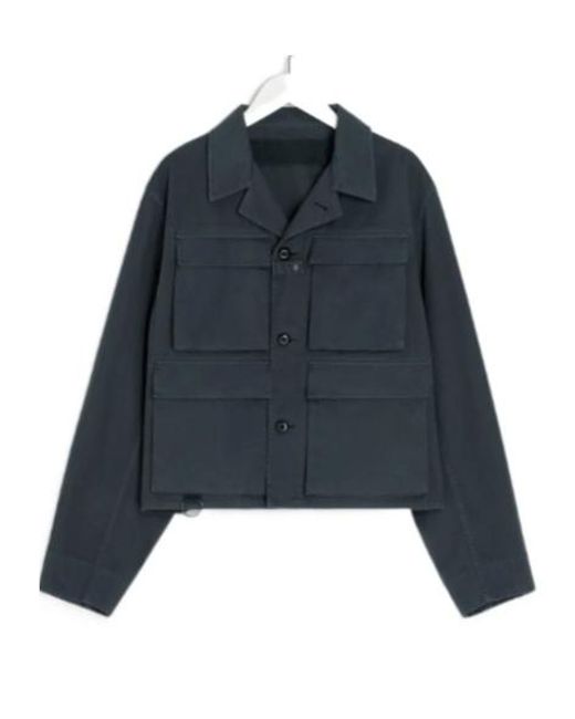Lemaire Short Utility Jacket in Blue for Men | Lyst