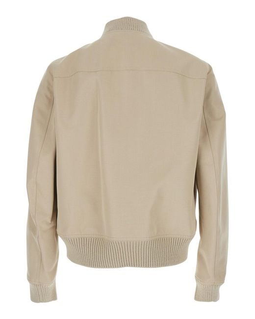 Rick Owens Natural Long-Sleeved Zip-Up Jacket for men