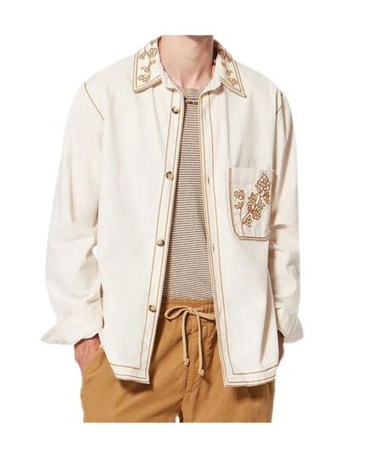 Isabel Marant Natural Rudy Embroidered Shirt for men